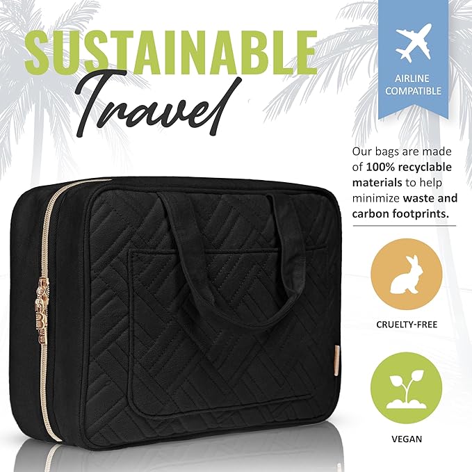 BOACAY Large Hanging Travel Toiletry Bag for Women, Makeup Bag, Bathroom & Shower Organizer Kit for Accessories, Cosmetics, Essentials