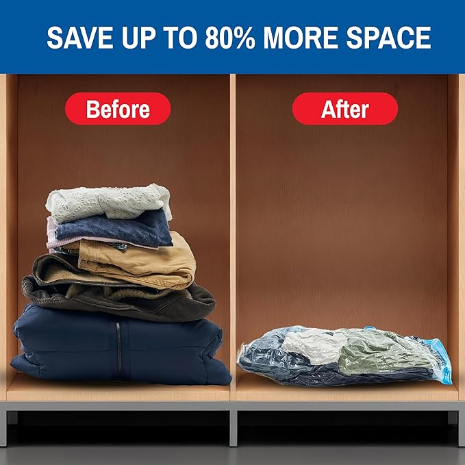 10-Pack Variety Vacuum Storage Bags for Comforters, Blankets & Clothes – Vacuum Sealed Compression Bags with Hand Pump – Space Saver Storage Bags for Bedding,Travel & Organization (2S, 2M, 3L & 3XL)