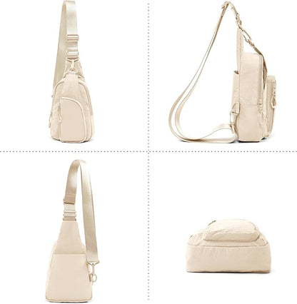 ODODOS Daily Sling Bag with Adjustable Straps Crossbody Chest Bag Lightweight Small Backpack for Casual Traveling Hiking