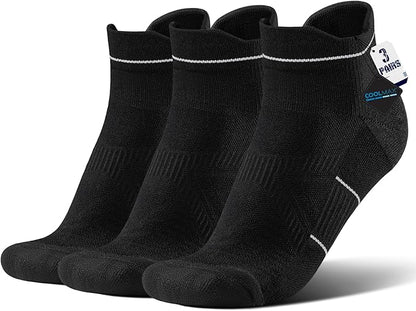 BRISIRA Bamboo Viscose Compression High Ankle Socks Men Women Cushioned Anti Blister HIking Golf Arch Support Running Socks