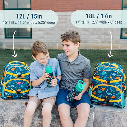 Wildkin ECO rPET 17-inch Large Backpack – Sustainable, Padded, Adjustable – Jurassic Dinosaurs