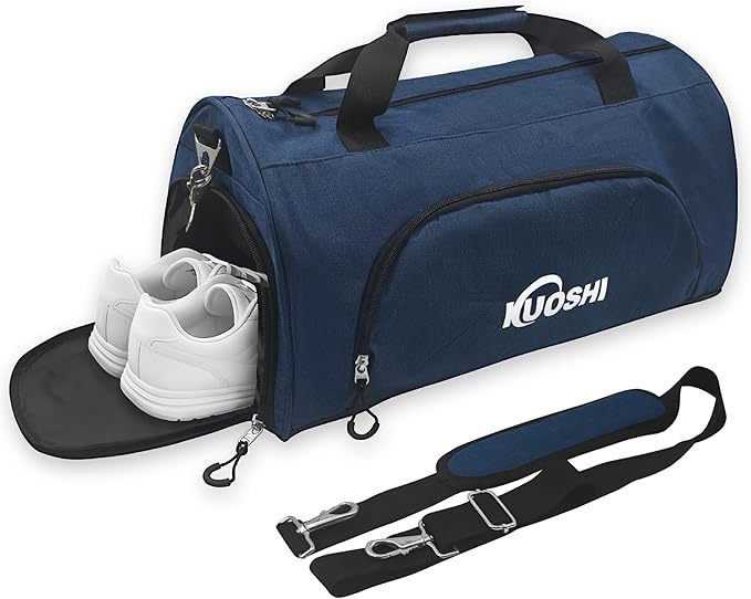 Gym Bag for Men & Women with Shoe Compartment & Wet Pocket, 31L Water Resistant Sports Duffle Bag with Quick-Access Pouch,Multi-Purpose Weekender Overnight Bag