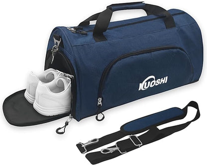 Gym Bag for Men & Women with Shoe Compartment & Wet Pocket, 31L Water Resistant Sports Duffle Bag with Quick-Access Pouch,Multi-Purpose Weekender Overnight Bag