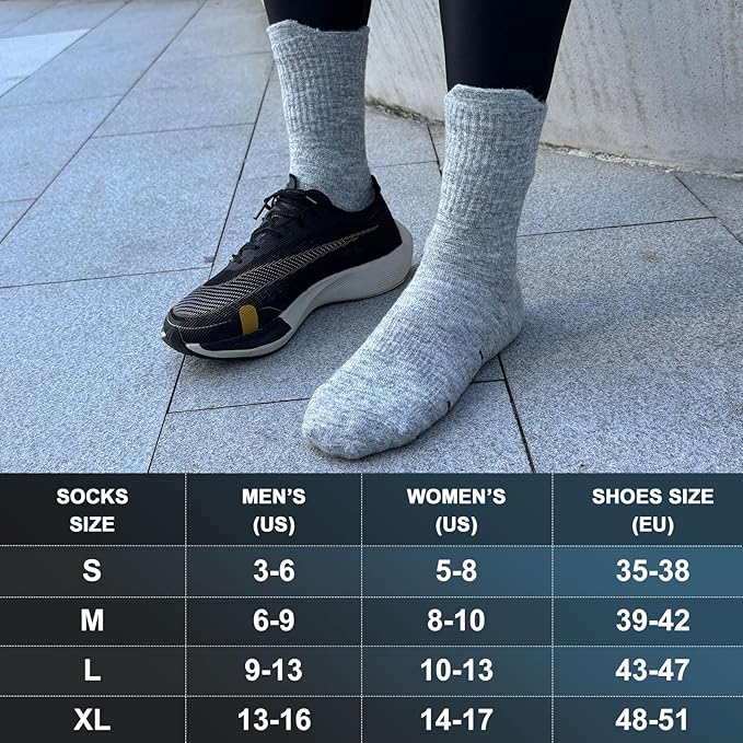 Mohair Wool Compression Running Socks 3 Pairs Anti-Blister Crew Socks Moisture Wicking Target Cushion Athletic Hiking Socks