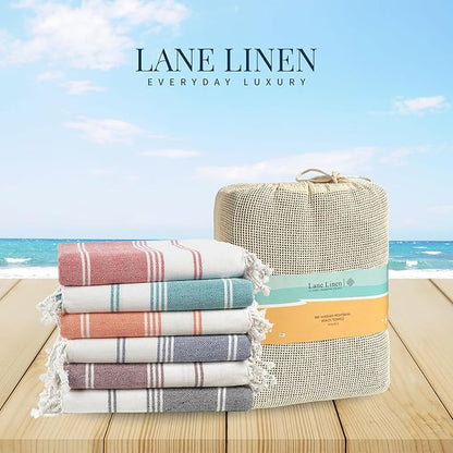 LANE LINEN Turkish Beach Towel 2 Pack, Oversized Beach Towel 39"x71", Beach Essentials for Women, Large Pool Towel, Absorbent & Quick Dry, Sand Free Beach Towel - Bird of Paradise
