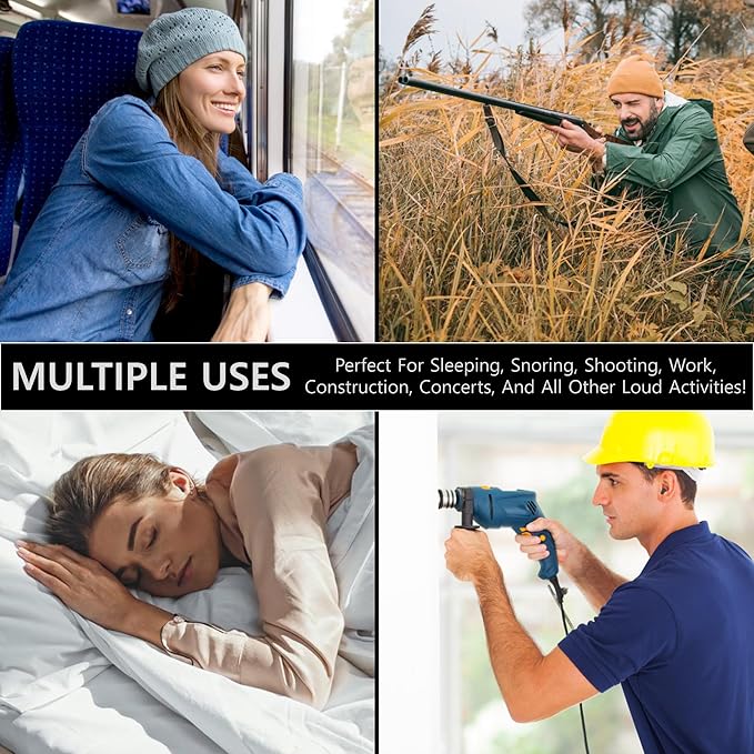 Quality Foam Earplugs 200 Pair - 32dB Noise Cancelling Soft High Decibel Ear Plugs for Noise Reduction Ear Protection Construction Loud Music Shooting Guns Work Safety Hearing Protection Ear Plugs