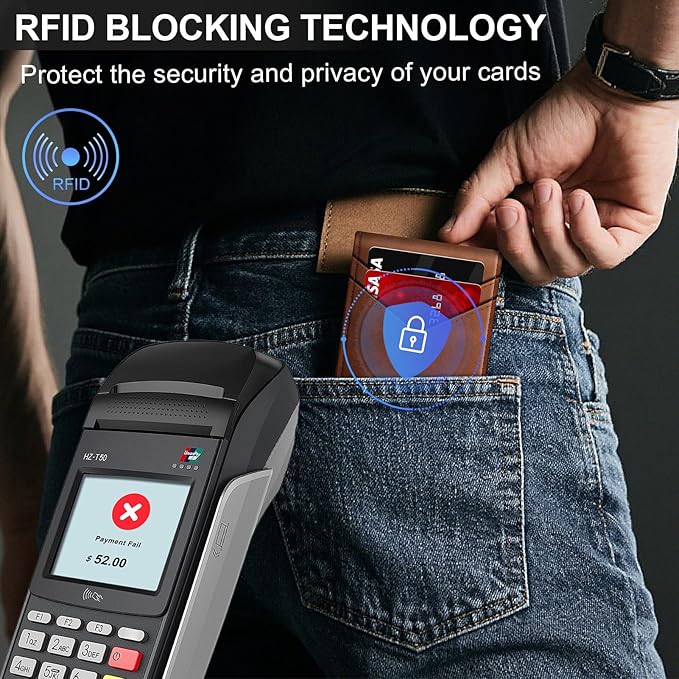 Wallet for Men Wallet with Slim Pop Up Card Holder for 12-14 Cards, RFID Blocking Bifold Minimalist Smart Wallet, Credit Card Holder with ID Window & Cash Slot, Compact Metal Card Case, Gifts for Men