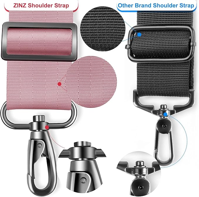 ZINZ 74" Shoulder Strap with Fixed Pad and Dual Balanced Buckles，Pink