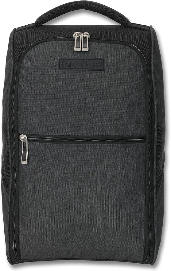 CaddyDaddy Premium Golf Shoe Bag with Ventilated Sides, Internal Shoe Divider, Zipper Closure, Nylon Material, Unisex, Fits Up to Men's Size 14