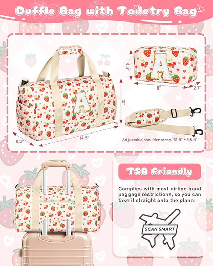 Birthday Gifts for 6-12 Year Old Girls, Custom Duffle Bag for Kids, Stocking Stuffers for Daughter Granddaughter Niece, Overnight Weekender Bag with Shoe Compartment, Weekend Trip Essentials