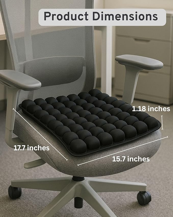Travel Cushion – Airplane Seat Cushion for Air Travel | Inflatable Seat Cushion 56 Cells for Long Flights, Car, Office & Wheelchair | Lightweight, Ergonomic Pain Relief & Tailbone Support