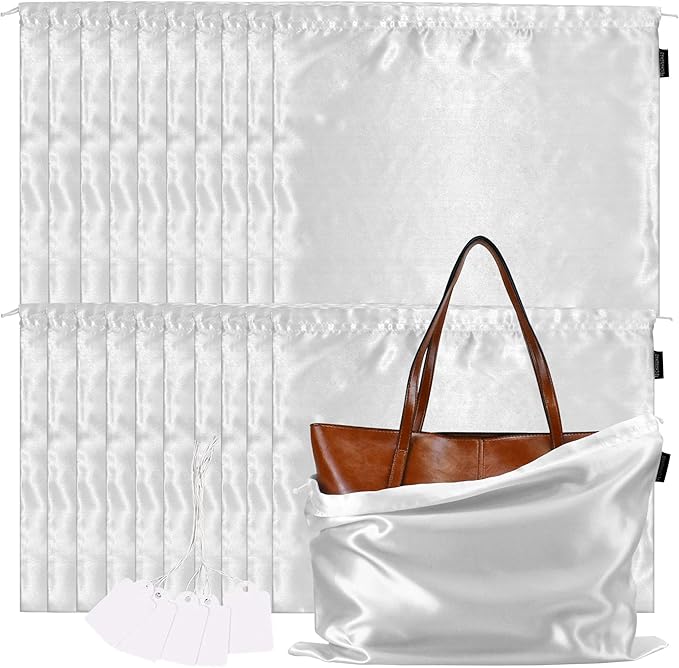 20 Pack Dust Bags for Purses and Handbags, Silk Dust Cover Storage Bags, Travel Storage Pouch Handbags for Purse Shoes Boots