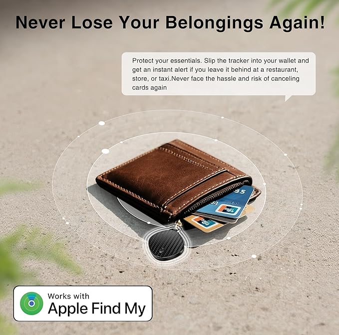 Air Tracker Tags - 4 Pack, Smart Bluetooth Tracker Tag Works with Apple Find My, 100dB Sound, Replaceable Battery, Keys Finder and Item Locator for Bags, Suitcase, Wallet, Backpack, Pet (iOS Only)