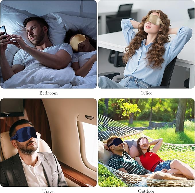 SilkDream 100% Mulberry Silk Sleep Mask Eye Mask for Sleeping 22 Momme Nature 6A Real Silk Gifts for Women&Men Pink