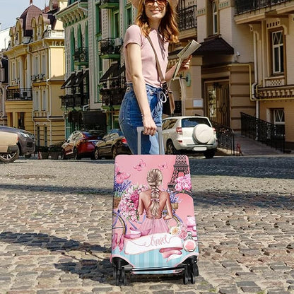 Travel Luggage Cover Suitcase Protector Fits 18-32 Inch Wheel Covers PatternedTravel Related Items Flower Luggage Protector Elastic XL