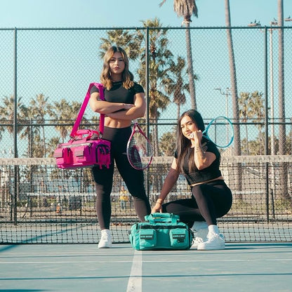 WOLFpak 20L Mini Duffle Bag for Gym & Travel | Waterproof Carry-On Weekender Bag with Shoe Compartment, Hard Bottom, and Tactical Molle System (Voodoo Aqua)