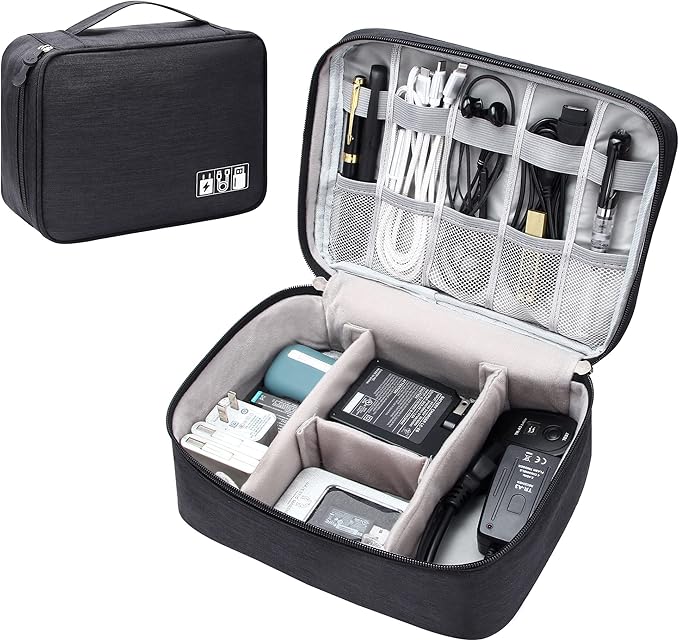 SELLYFELLY Electronics Organizer Travel Universal Cable Organizer Bag Waterproof Electronics Accessories Storage Cases for Cable, Charger, Phone, USB, SD Card, Hard Drives, Power Bank, Cords