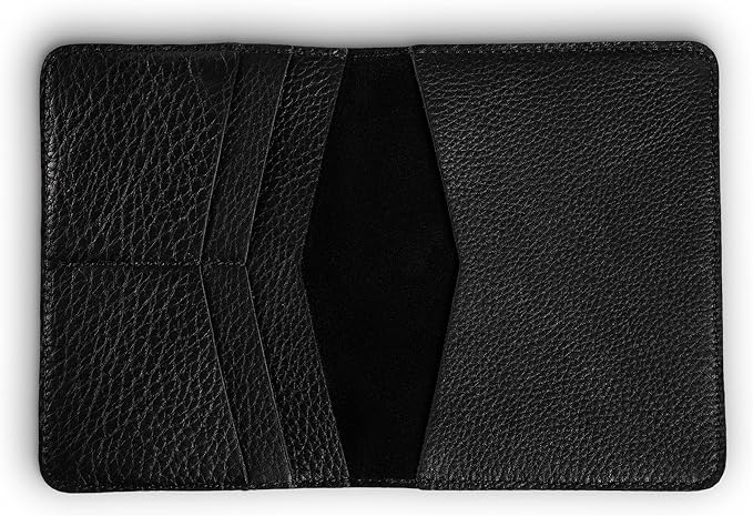 PEGAI Standard Full Grain Crazy Horse Leather Passport Holder | Custom Travel Passport Cover & Organizer | Handcrafted Leather Passport Wallet for Men and Women | Pike (Dymnos Black)