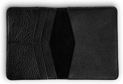 PEGAI Standard Full Grain Crazy Horse Leather Passport Holder | Custom Travel Passport Cover & Organizer | Handcrafted Leather Passport Wallet for Men and Women | Pike (Dymnos Black)