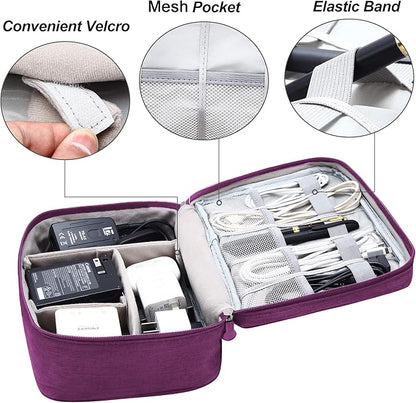 SELLYFELLY Electronics Organizer Travel Universal Cable Organizer Bag Waterproof Electronics Accessories Storage Cases for Cable, Charger, Phone, USB, SD Card, Hard Drives, Power Bank, Cords