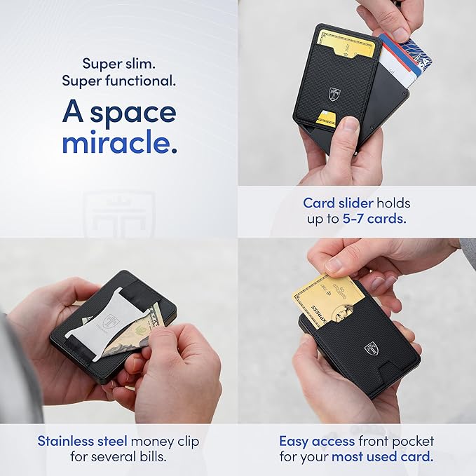 TRAVANDO Swype Slim Wallet for Men Metal RFID Blocking Mens Wallet Card Case (Without AirTag* Pocket)