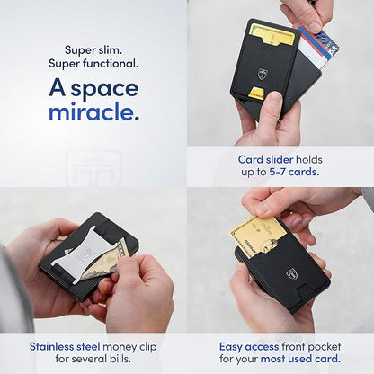 TRAVANDO Swype Slim Wallet for Men Metal RFID Blocking Mens Wallet Card Case (Without AirTag* Pocket)