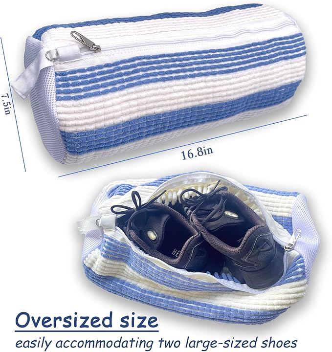 XXL Shoe Washing Machine Bag-Set of 2 Shoe Washing Bags for All Shoe Sizes, 360° Deep Clean Laundry Bag, Reusable Shoe Bag for Washing Machine, Shoe Cleaning Bag for Sneakers Tennis Shoes Sock