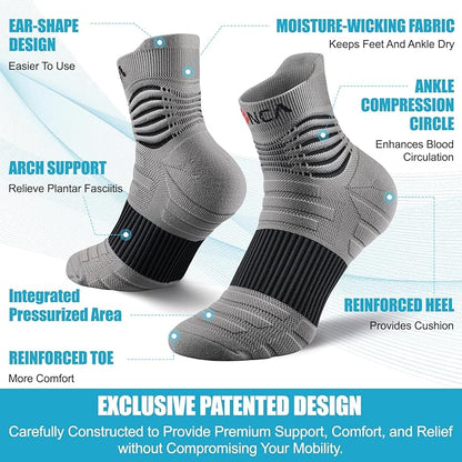 NEENCA Medical Compression Socks for Women & Men Circulation—2 Pairs, Ankle Compression Stockings for Pain Relief, Plantar Fasciitis, Swelling, Running, Nurses, Travel, Pregnancy, Flying. 20-30 mmHg