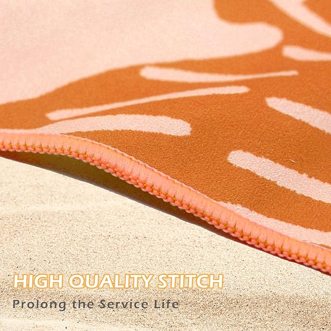 Eunzel Microfiber Beach Towel, Quick Dry Travel Towel Large Sand Free Towel for Beach, Camping, Swim Pool, Gym, Sports& Yoga 71"x32", Palm Orange