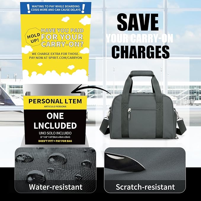 SeaRock 14 inch Small Gym Bag for Women & Men - Mini Duffle Bag for Travel, Sports, Workout, Weekender & Overnight with Shoe Compartment Dark Grey