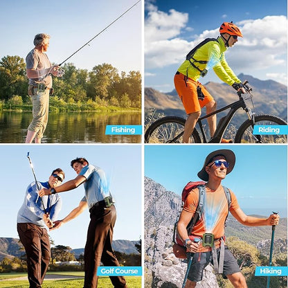 Portable Waist Fan, 4 Speeds 13000RPM Strong Airflow, Clip On Belt & Rechargeable, Battery Operated 24Hrs, Power Bank, Hands-Free Personal Shirt Fan for Outdoor Jobsite Camping Travel