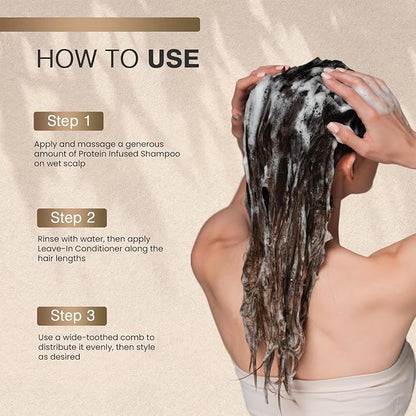 Moehair Travel Size Toiletries (Protein-Infused Shampoo & Leave-In Conditioner)|Travel Shampoo & Conditioner Set | Strengthens & Hydrates Hair | Sulfate & Paraben-Free Set For All Types (3.4 Fl.Oz)