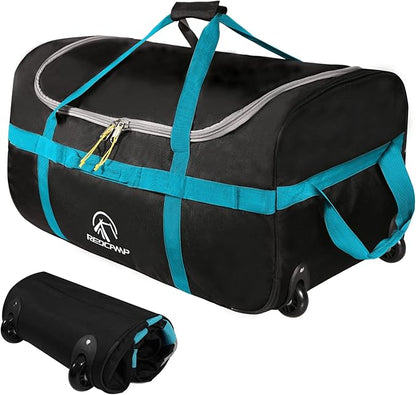 REDCAMP 85L/120L/140L Foldable Duffle Bag with Wheels, Large Travel Duffel Bag