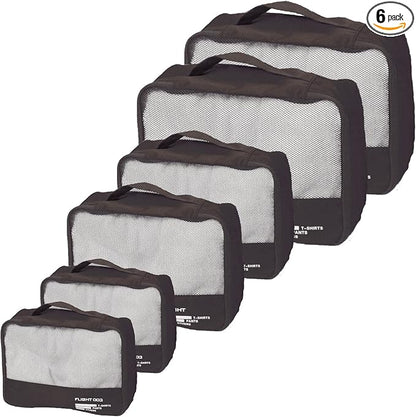 Packing Cubes Set Travel Luggage Organizers Suitcase Lightweight Accessories Black