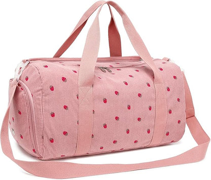 BLUBOON Duffle Bag Girls Kids Cute Gym Bag with Shoes Compartment & Wet Separation Waterproof Sports Overnight Travel Bag