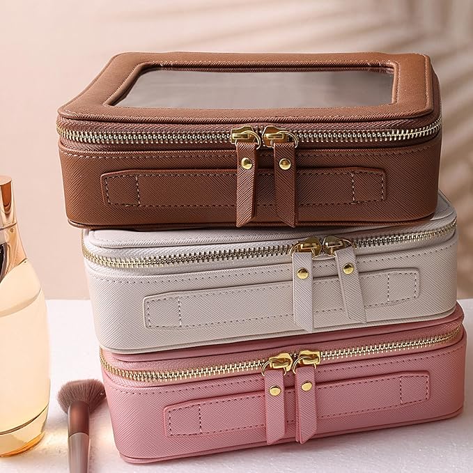 SANHECUN Toiletry bag waterproof cosmetic organizer with handle lagre opening for travelling