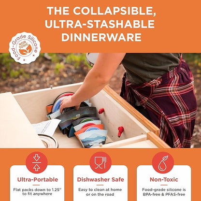 HYDAWAY 1.5-Cup Collapsible Insulated Bowl with Lid - BPA-Free, Leak-Resistant, and Ultra-Compact for Travel, Camping & Everyday Meals