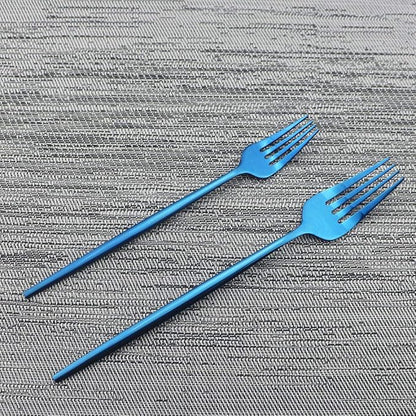 JASHII Shiny Blue Silverware Set, 20-Piece Stainless Steel Satin Finish Flatware, Kitchen Utensils, Mirror Polished Tableware Cutlery for Home and Restaurant, Dishwasher Safe