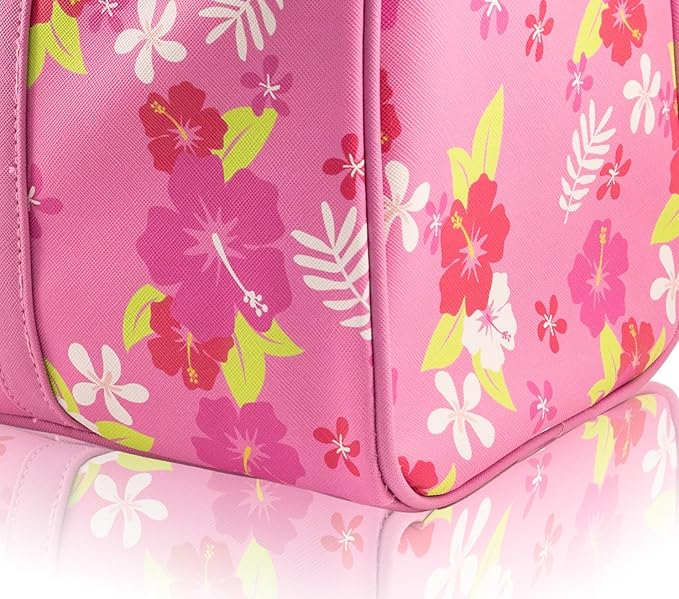 Disney Stitch Mini Duffle Bag for Girls | Small Travel Bag with Hawaiian Print | Lightweight Disney Overnight Bag with Adjustable Strap | Ages 3+