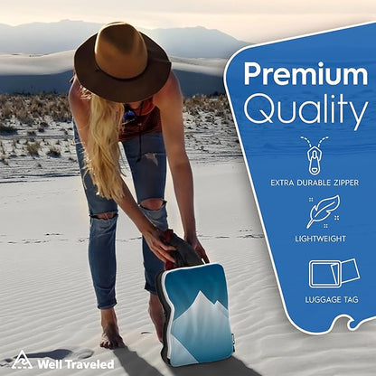 4-Piece Luxury Compression Packing Cubes & Bags for Travel – Maximize Space in Luggage with HybridMax Double-Capacity Design, 50 Luggage Tags, Patented Suitcase Organizer Bags, Lifetime Satisfaction