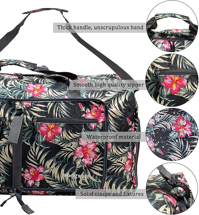 Woogwin Travel Duffel Bag Large Foldable Waterproof Overnight Bag for Beach Swim Bags Pool Sports Gym