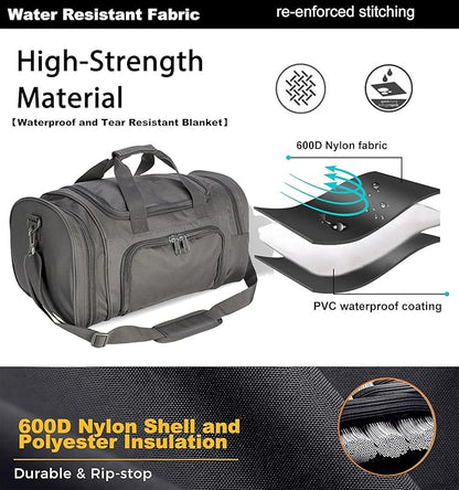 Gym Bag Duffle Bags for Men Women with Shoes Compartment Sport Weekend Travel Overnight Carry On Bag for Tactical Military Travel Work Out Bags (Grey)