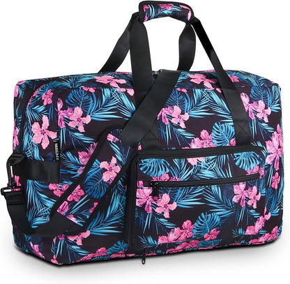 F.FETIVIN Weekender Bag Carry On Travel Duffle Medium Overnight Bag for Women(Flower2)