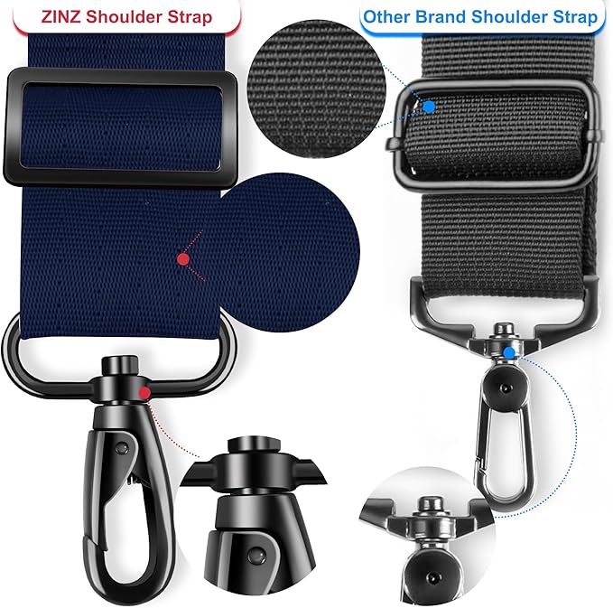 ZINZ 74" Shoulder Strap with Fixed Pad and Dual Balanced Buckles，Blue