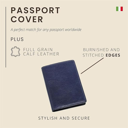 Maruse Italian Leather Passport Cover for Men and Women, Handmade in Italy