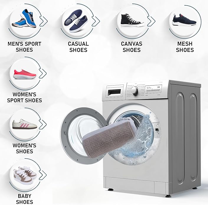 Premium Shoe Washing Machine Bag 2-Pack Reusable Laundry Wrap with Microfibers, Durable Invisible Zipper & Hanging Loop – Gentle Mesh Wash Bags for Sneakers, Tennis, Gym & Kids’ Shoes