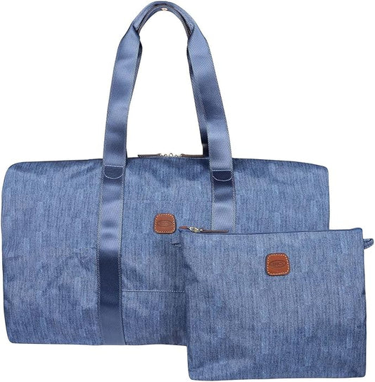 Bric's X-Bag/X-Travel 2.0 Overnight Weekender Folding Duffel Bag - 22" Carry On Bag - Jeans