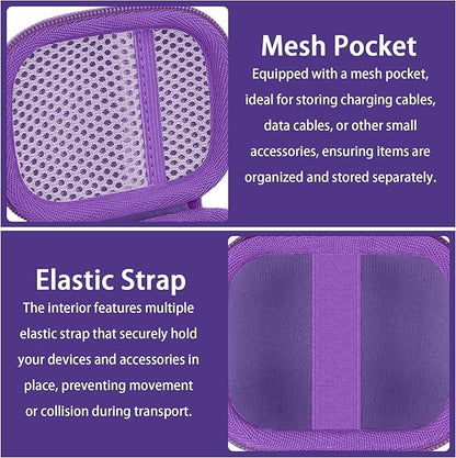 co2CREA Hard Case for Beats Powerbeats Pro 2 with Carabiner Clip, Shockproof Earbuds Storage Box – Protective Travel Cover for Powerbeats Pro 2 Wireless Bluetooth Earbuds (Hyper Purple Case)