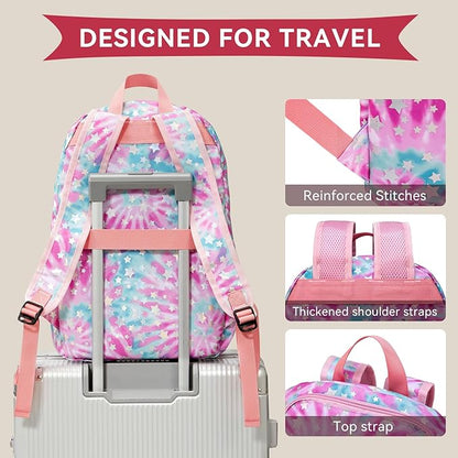 OMOUBOI 14 inch Travel Laptop Backpack for Women 20L Carry on Casual Daypacks Water Resistant Work Computer Laptop Bags College School Bookbag Multicolor Pink