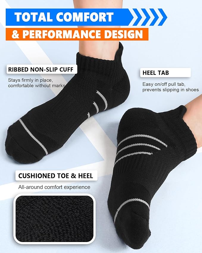 5 Pairs Copper Compression Socks for Women & Men - Ankle Plantar Fasciitis Arch Support Running Socks for Athletic